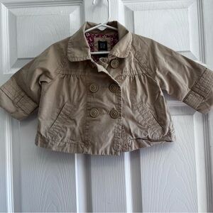 GAP Kids Beige Double-Breasted Pea Coat